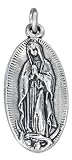 STERLING SILVER ANTIQUED VIRGIN MARY MEDAL CHARM