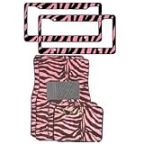 6-Piece Animal Print Automotive Interior Gift Set - A Set of 4 Universal Fit Pink... 