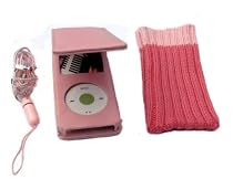 4G PINK FLIP CASE & FREE PINK SOCK COVER FOR NEW APPLE iPOD NANO 4TH GENERATION + EXCLUSIVE NEW PINK NECK STRAP