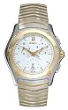 Ebel Classic Wave White Dial 18K Yellow Gold and Stainless Steel Chronograph Men's Watch 1251F41-0325