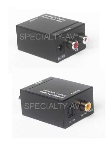 Analog Stereo RCA to Digital Optical SPDIF Coax Audio Converter Adapter