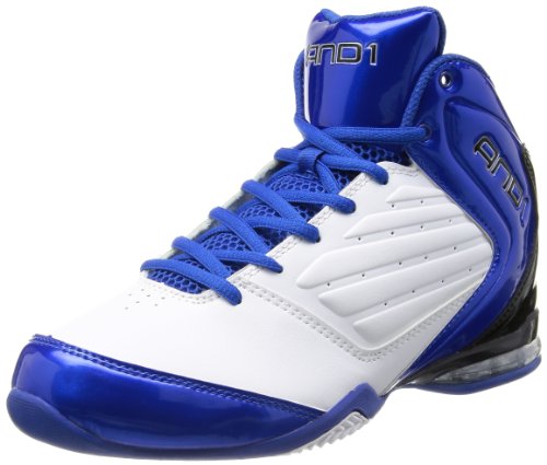 AND 1 Men's Master 2 Mid Basketball Shoe, White/Royal/Black, 10 M US
