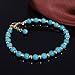 BeOne2015 New Unique Bohemia Two Piece Flower Charm Tassel Chain Turquoise Beads Sandal Anklet