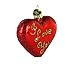 Old World Christmas Ornaments I Love You Heart Glass Blown Ornaments for Christmas Tree