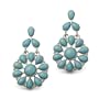Sterling Silver Kingman Turquoise Floral Cluster Earrings