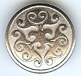 Renaissance Swirl Metal Button in Polished Silver Finish 7 8