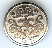 Renaissance Swirl Metal Button in Polished Silver Finish 7 8