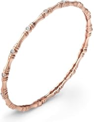 Sterling Silver Rose Bamboo Bracelet