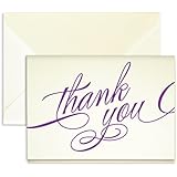 Coral Swirly Script Thank You Cards - Pack of 25 - 5" x 3.5"