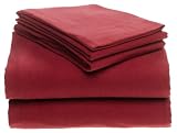 Pike Street Solid Flannel Full Sheet Set, Brick Red