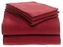 Pike Street Solid Flannel King Sheet Set, Brick Red