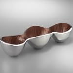 Nambe Earth Pinon Butterfly Condiment Bowl, 13-Inch Length by 4-3/4-Inch Width by 3-1/4-Inch High