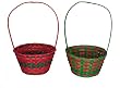 Club Pack of 48 Red and Green Christmas Wicker Baskets 17"