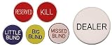 Set of 6 Professional Casino Texas Holdem Poker Dealer Buttons