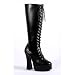 Electra (EASY) w/ Zipper 5 Inch Heel Knee Hi Boots Black Pleaser