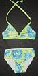 Girls 2 PC Swimsuit Tie Neck Lime/Royal Splash