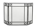 3 Panel Black Wrought Iron Screen w/ Diamond Design