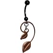 Handcrafted Autumn Leaf Swirl Belly Ring