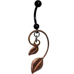 Handcrafted Autumn Leaf Swirl Belly Ring