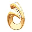 14K Two-Tone Gold Diamond Pendant/Slide - 0.15 Ct.