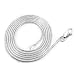 1mm Sterling Silver 18" Italian Snake Chain Necklace