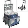 Rolling 60-can Cooler By California Innovations With Detachable Personal Cooler and All Terrain Cart Navy Blue