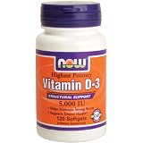 NOW Foods Vitamin D3 5000 Iu, 120-Softgels ~ Now Foods