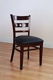 Diamond Back Beech Wood Dining Room - Kitchen Side Chair - Dark Mahogany - Vinyl Seat
