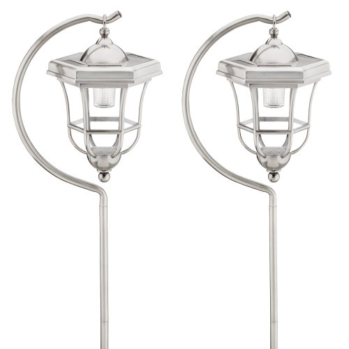 Malibu Outdoor One-Light Solar-Powered Carriage Light, Pewter Metal, 2-Pack #LZ1400HP2