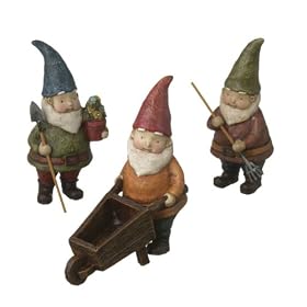 Gnome Valley Gardening Gnomes in Three Poses Garden Art by 