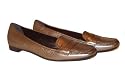 Prada Pebble Grain Leather Shoes Metallic Loafers- OnlyModa