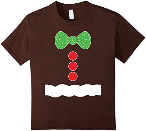 Kids Gingerbread Man Costume T Shirt Funny Christmas Tee 6 Brown