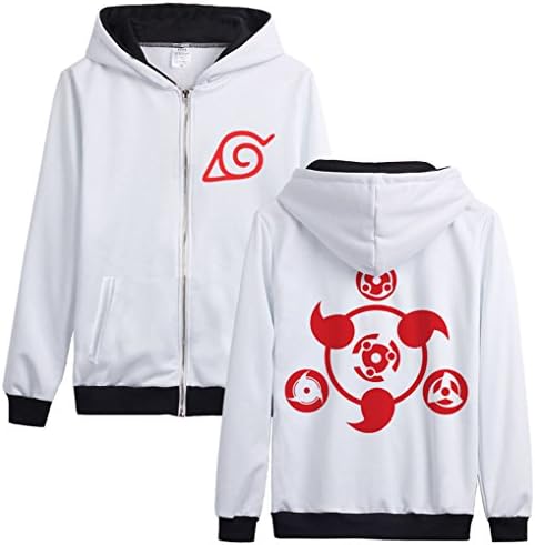 Adult Uzumaki Naruto Uchiha Sasuke Cosplay Hoodie Zip Up Men Women's Anime Clothing