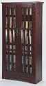 Our Tallest Glass Door CD DVD Cabinet in a Cherry finish