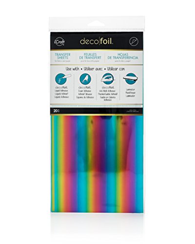 Thermoweb 5304.20 Rainbow Deco Foil Transfer Sheets (20 Pack), 6" by 12", Multicolor
