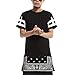 Vikoros Unisex Cashews Hip Hop Side Zip up Extra Long T-shirts