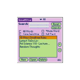 Smallvue Text Organizer downloadable Software