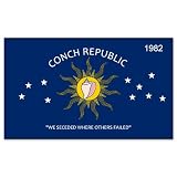 Key West Florida City Flag car bumper sticker window decal 5 x 3