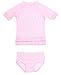 RuffleButts® Little Girls Ruffled Rash Guard Bikini