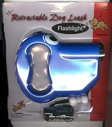 Retractable Dog Leash Flashlight - 10 ft. BLUE
