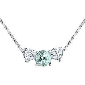 Aquamarine Necklace with Diamonds 1 2 Carat (ctw) in 14K White Gold by