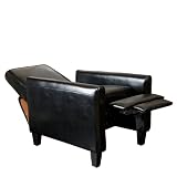 Lucas Black Leather Recliner Club Chair