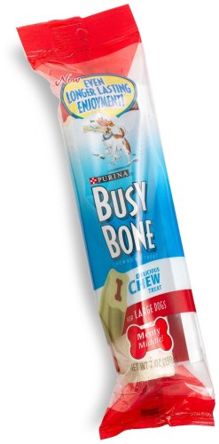 Busy Bone Chew Treats for Large Dogs, 7-Ounce Bags (Pack of 8)