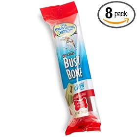 Busy Bone Chew Treats for Large Dogs, 7-Ounce Bags (Pack of 8)