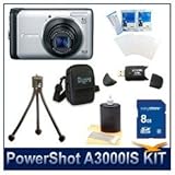 Canon PowerShot A3000 IS Digital Camera (Silver), 10.0 Megapixel, 4x Zoom w ....