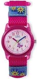 Timex 75081 Kid's Analog Watch - Pink and Blue with Flowers & Butterfies Pattern, Indiglo Night Light
