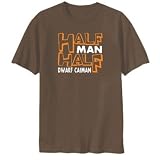 T-SHIRT BROWN " HALF MAN , HALF DWARF CAIMAN " Large
