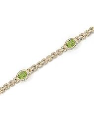 14kt Yellow Gold Oval Peridot Bracelet.