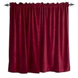 Arlee Velvet 80 by 63-Inch Curtain Pole Top 2-Pack, Burgundy by Arlee