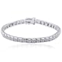 Platinum Plated Sterling Silver Genuine Diamond Line Bracelet, 6.5"